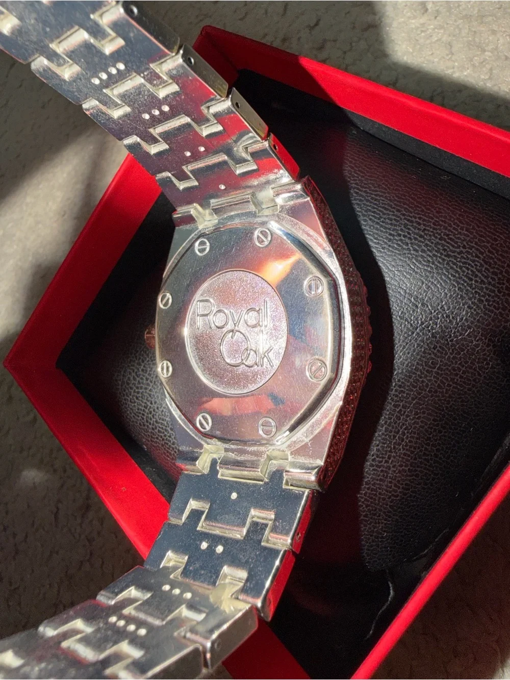 AP Elegant Royal Oak Arabic Dial Rose Gold Silver Lab Diamond Iced Out Watch